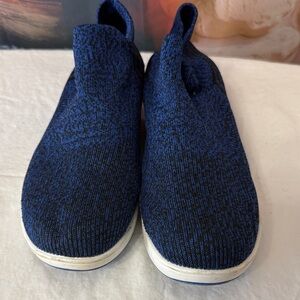 Navy Knit Slip-On Womans Sneakers